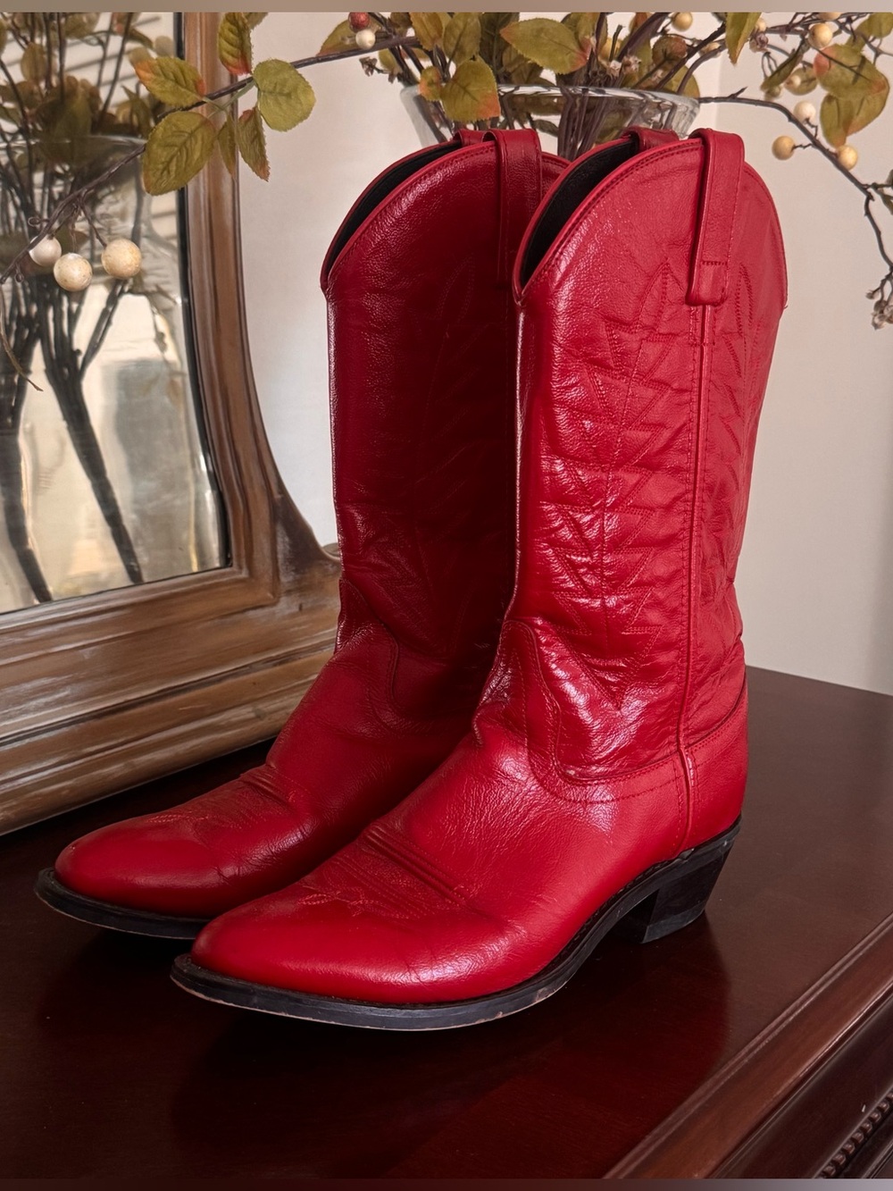 Women’s Red Leather Boots